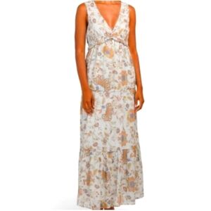 Rachel Zoe Floral Tiered Maxi Sundress Size M Long Flowy Sleeveless Paisley